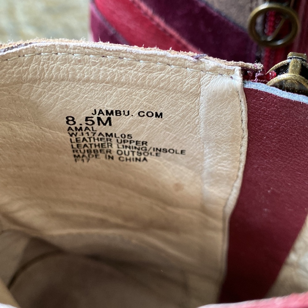 Jambu Wine Multi Leather Ankle Booties - Picture 7 of 10